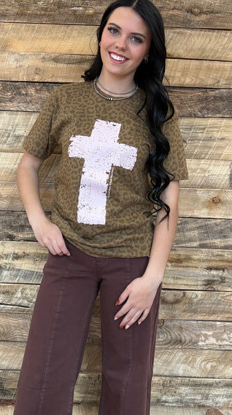 The Cross Leopard Brown Tee