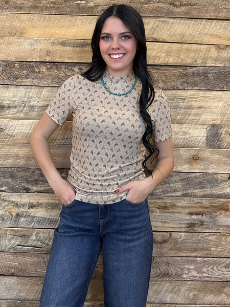 The All Over Western Short Sleeve Top