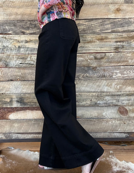 The Oaklyn Black High Rise Ankle Wide Jean