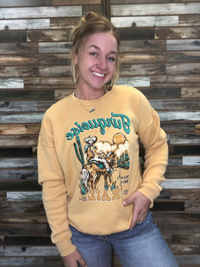 The Turquoise Trail Cowboy Mineral Mustard Sweatshirt