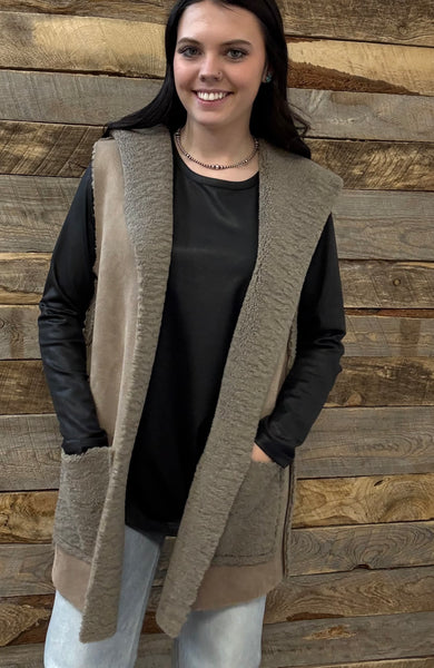 The Walk Up Front Mocha Grey Vest