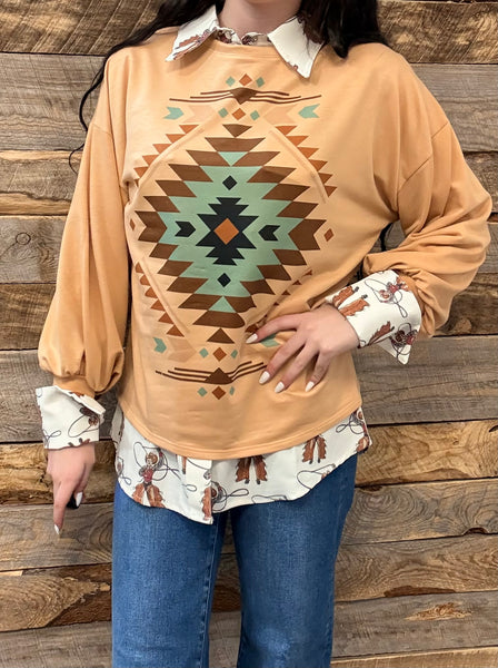 The Aztec Light Mocha Sweatshirt
