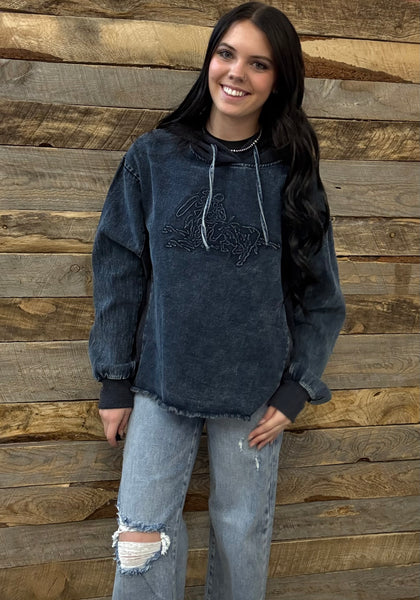 The Mixed Up Thoughts Denim Hoodie Sweatshirt