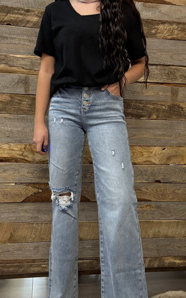 The Constance High Rise Wide Leg Jeans