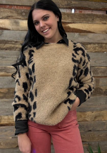 The All There Leopard Mocha/Black Sweater