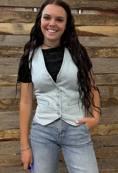 The Follow It Light Denim Vest