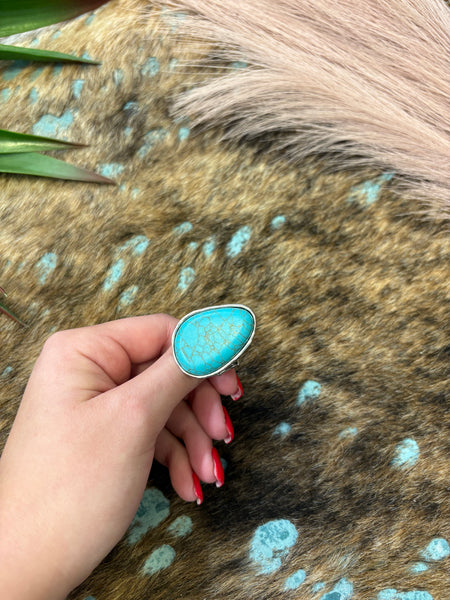 The Stay Here Stretchy Turquoise Ring