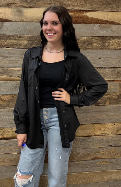 The Button Down Black Top Cardigan