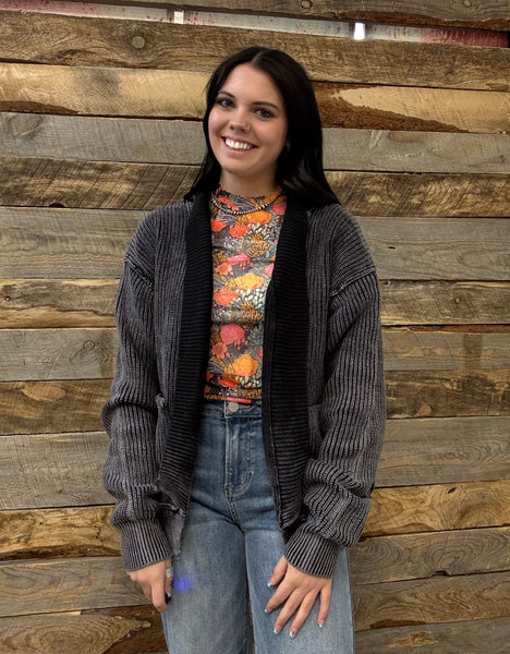 The Way There Black Sweater Cardigan