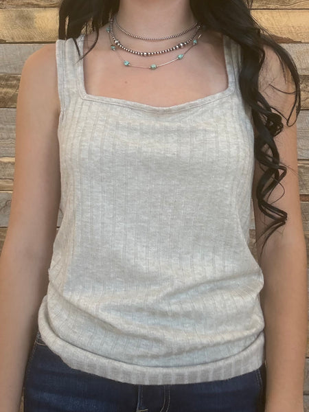The Talk It Up Mocha Tank Top
