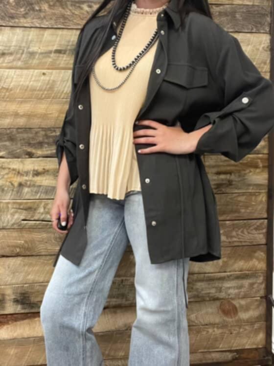 The Today Is It Charcoal Cardigan Jacket