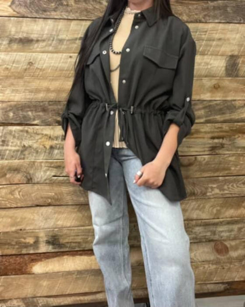 The Today Is It Charcoal Cardigan Jacket
