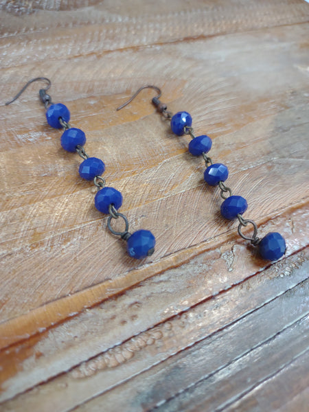 The Today Deep Blue Crystal Earrings