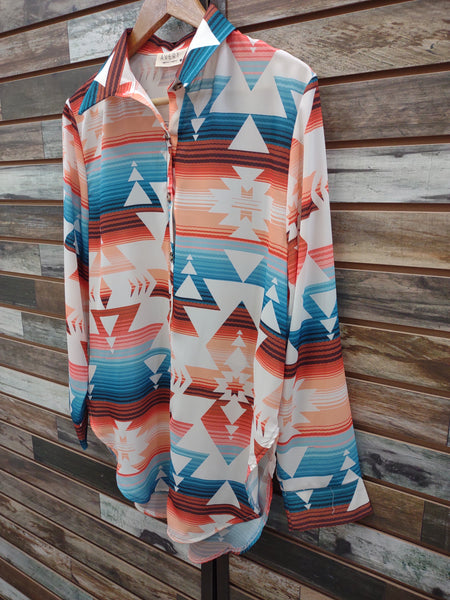 The Talk It Out Aztec Cardigan Top