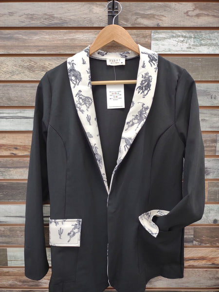 The Cowboy Print Black Blazer