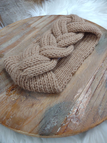 The Braided Tan Winter Headband