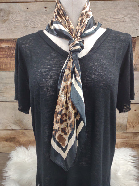 The Black & Brown Leopard Wild Rag