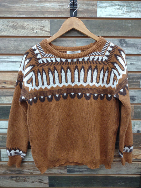 The Way Up Rust Sweater