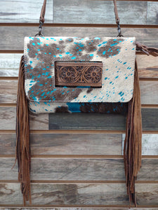 The Every Way Possible Blue Acid Wash Hide Purse