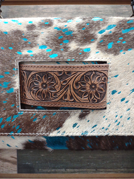 The Every Way Possible Blue Acid Wash Hide Purse