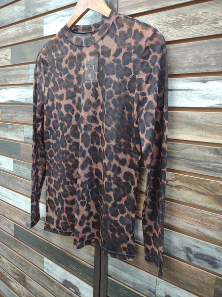 The Dark Cheetah Mesh Top