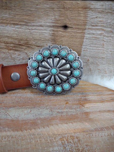 The Brown Belt With Turquoise Buckle