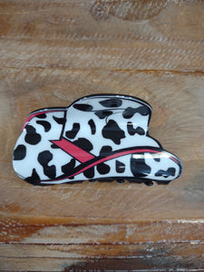 The Cow Print Black and White Hat Clip