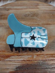 The Cow Print Blue Boot Clip