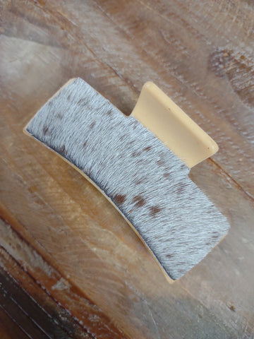 The Tan Cow Hide Hair Clip