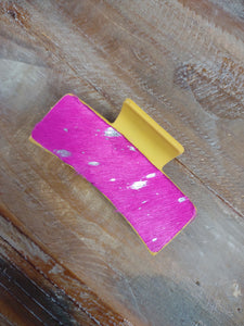 The Pink Cow Hide Hair Clip