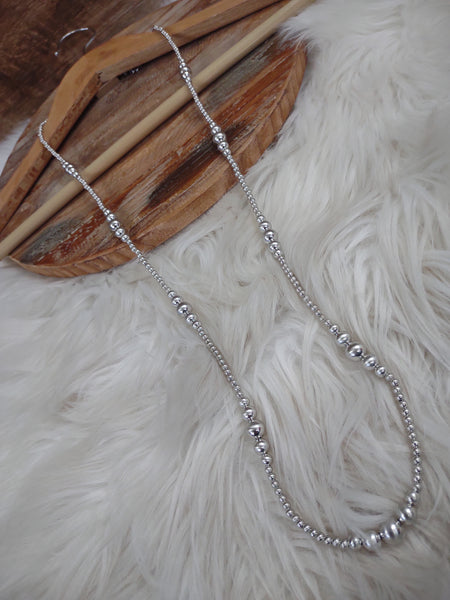 The Way Bright Silver Navajo Pearl Necklace
