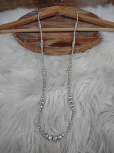 The Way Bright Silver Navajo Pearl Necklace
