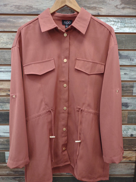 The Way There Button Down Terracotta Jacket