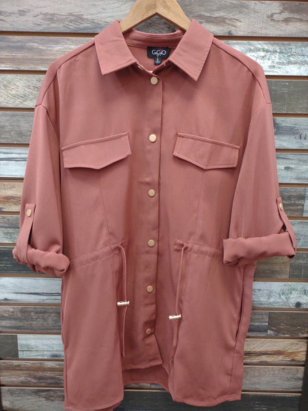 The Way There Button Down Terracotta Jacket
