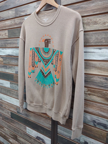 The Aztec Bird Mineral Beige Sweatshirt