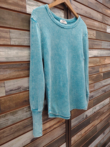 The We Will Light Teal Long Sleeve Top