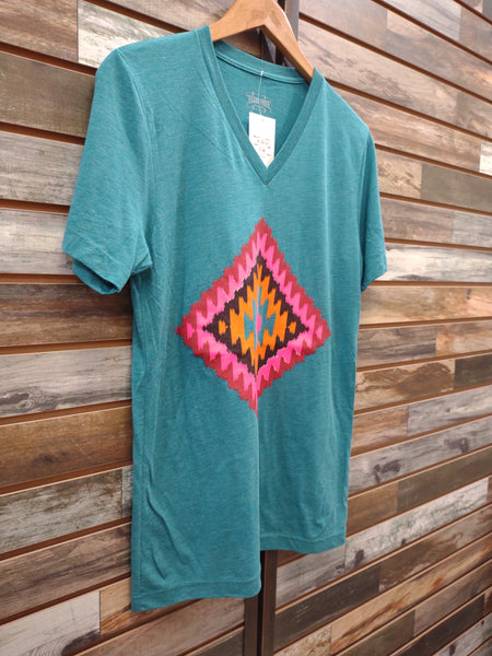 The Sunset Aztec Teal Tee