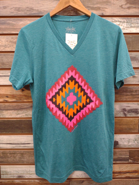 The Sunset Aztec Teal Tee