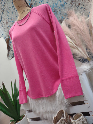 The We Will Hot Pink Long Sleeve Top