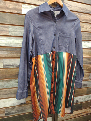 The Yes Please Denim and Serape Top