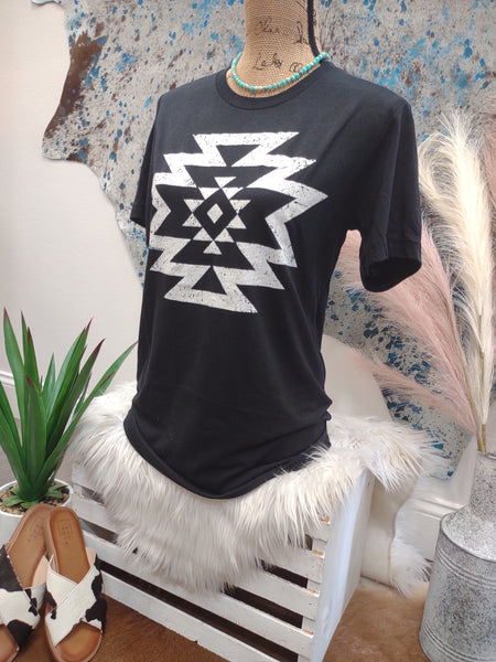 The Simple Aztec Black and White Tee