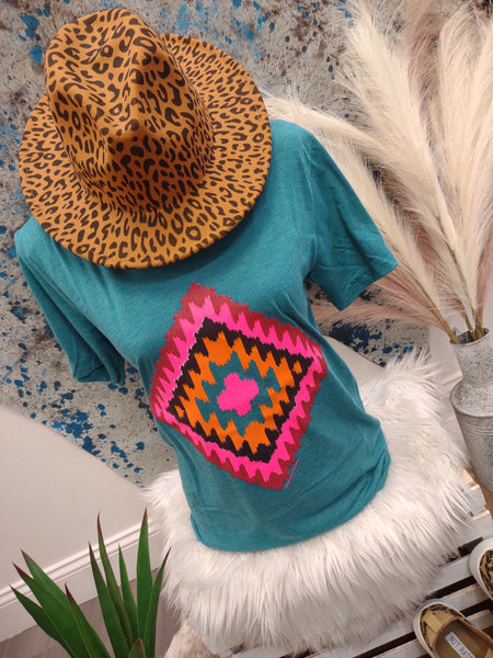 The Sunset Aztec Teal Tee