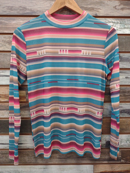 The Wyoming Nights Serape Mesh Top