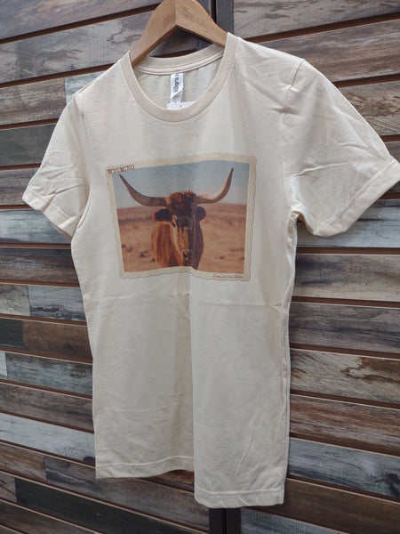 The Wyoming Longhorn Cream Tee