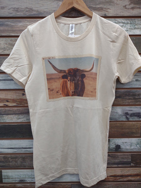 The Wyoming Longhorn Cream Tee