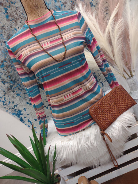 The Wyoming Nights Serape Mesh Top