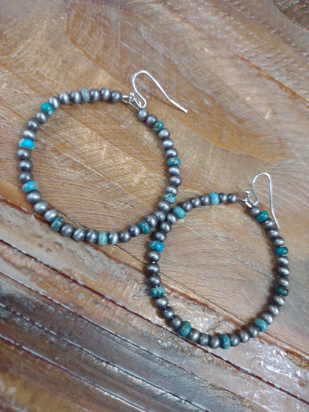 The Way There Navajo Pearl Gemstone Turquoise Earrings