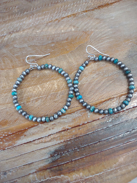 The Way There Navajo Pearl Gemstone Turquoise Earrings