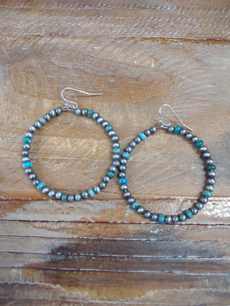 The Way There Navajo Pearl Gemstone Turquoise Earrings