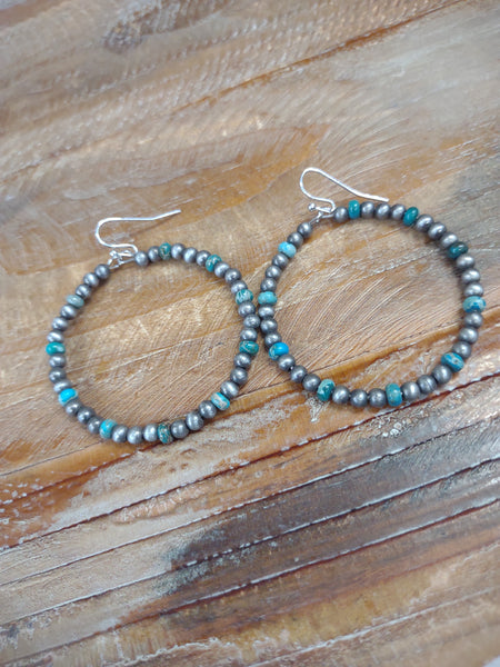 The Way There Navajo Pearl Gemstone Turquoise Earrings